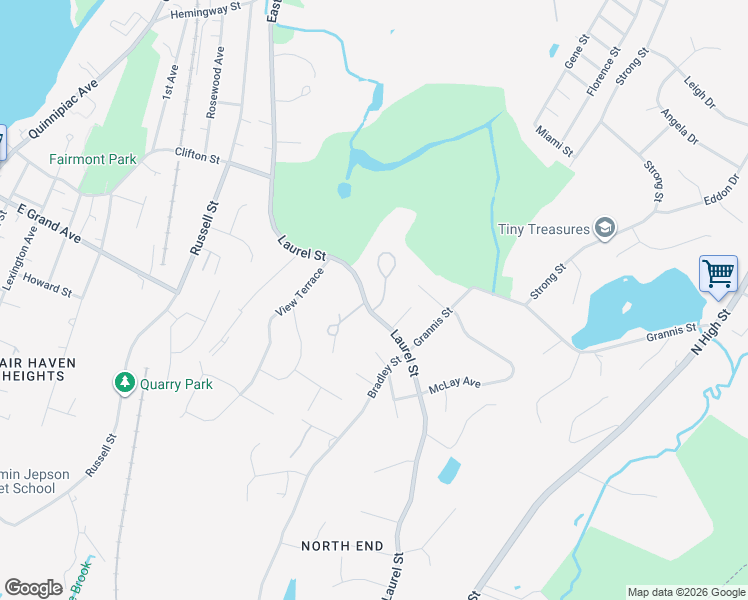 map of restaurants, bars, coffee shops, grocery stores, and more near 650 Laurel Street in East Haven