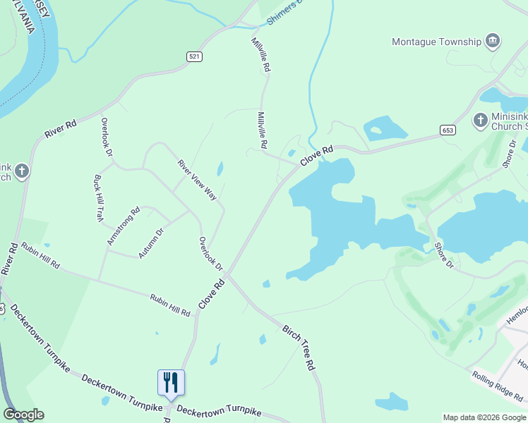 map of restaurants, bars, coffee shops, grocery stores, and more near 340 Clove Road in Montague