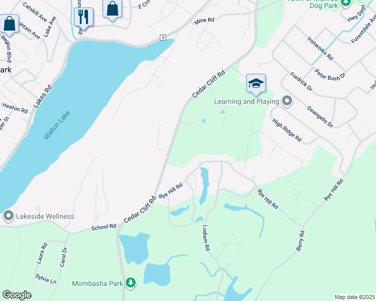 map of restaurants, bars, coffee shops, grocery stores, and more near 414 Rye Hill Road in Monroe