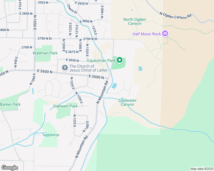 map of restaurants, bars, coffee shops, grocery stores, and more near 2540 North Mountain Road in North Ogden
