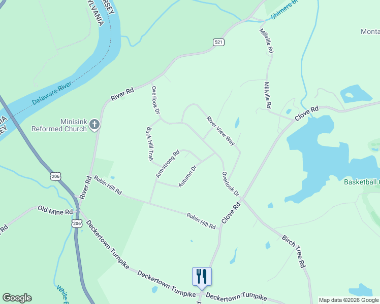 map of restaurants, bars, coffee shops, grocery stores, and more near 108 Autumn Drive in Montague