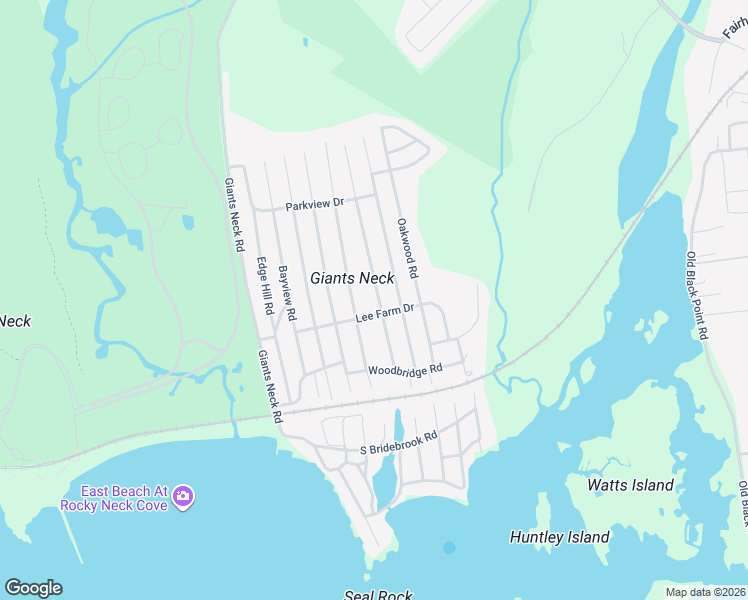 map of restaurants, bars, coffee shops, grocery stores, and more near 38 South Beechwood Road in East Lyme