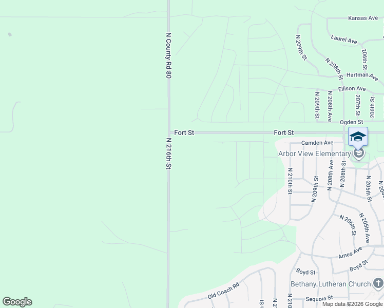 map of restaurants, bars, coffee shops, grocery stores, and more near 20401-21599 Fort Street in Omaha