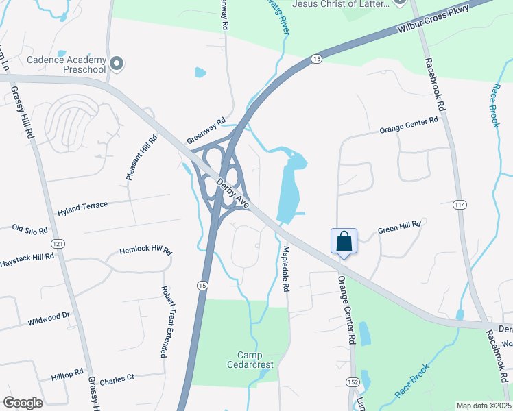 map of restaurants, bars, coffee shops, grocery stores, and more near 537 Derby Avenue in Orange