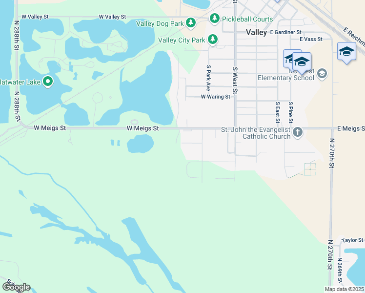 map of restaurants, bars, coffee shops, grocery stores, and more near 316 West Adams Street in Valley