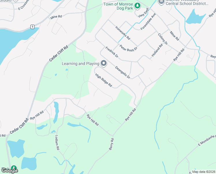 map of restaurants, bars, coffee shops, grocery stores, and more near 63 High Ridge Road in Monroe