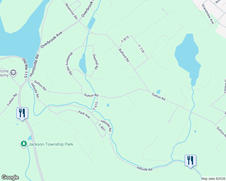 map of restaurants, bars, coffee shops, grocery stores, and more near 1800 Sutton Road in Township of Jackson