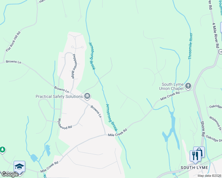 map of restaurants, bars, coffee shops, grocery stores, and more near 14 Wood Ridge Hills Road in Old Lyme