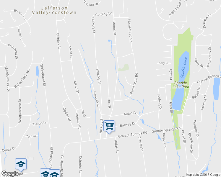 map of restaurants, bars, coffee shops, grocery stores, and more near 2872 Birch Street in Yorktown Heights
