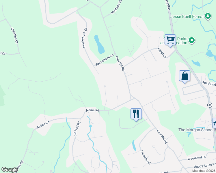 map of restaurants, bars, coffee shops, grocery stores, and more near 8 Pleasant Hill in Clinton