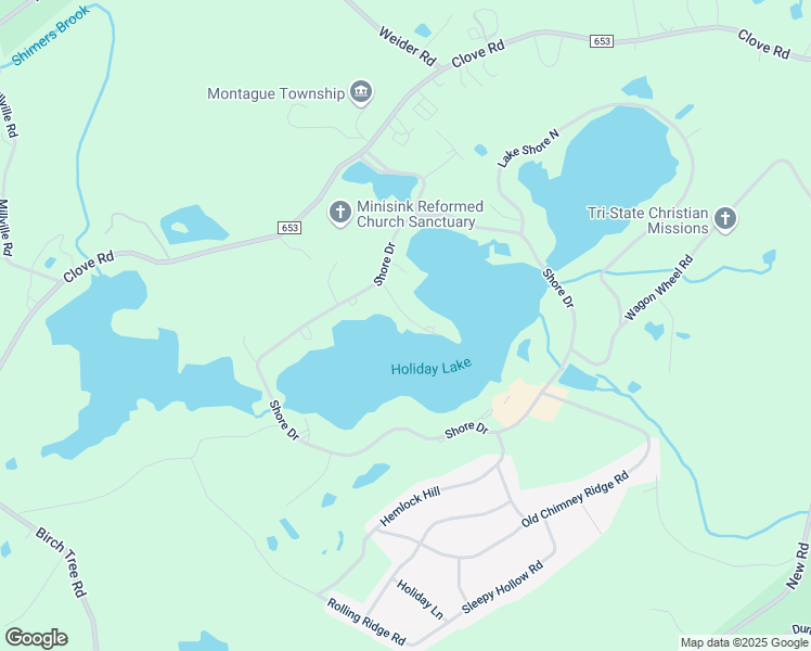 map of restaurants, bars, coffee shops, grocery stores, and more near 104 North Shore Point in Montague
