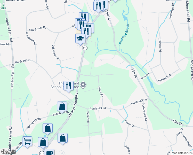 map of restaurants, bars, coffee shops, grocery stores, and more near 32 Ryegate Terrace in Monroe