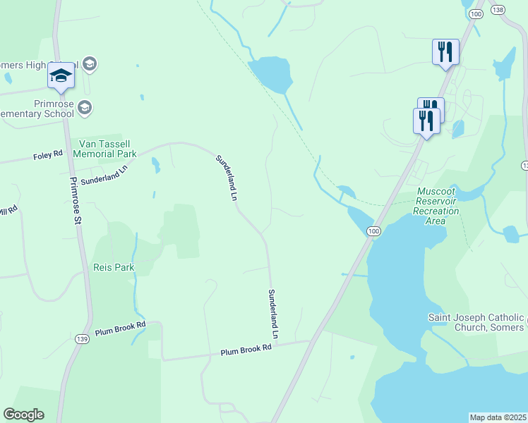 map of restaurants, bars, coffee shops, grocery stores, and more near 1 Teed Court in Katonah