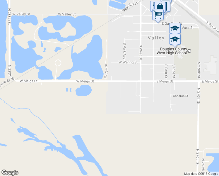 map of restaurants, bars, coffee shops, grocery stores, and more near 316 W Adams St in Valley