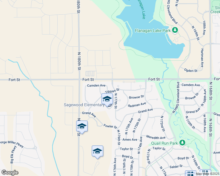 map of restaurants, bars, coffee shops, grocery stores, and more near 5157 North 177th Avenue in Omaha