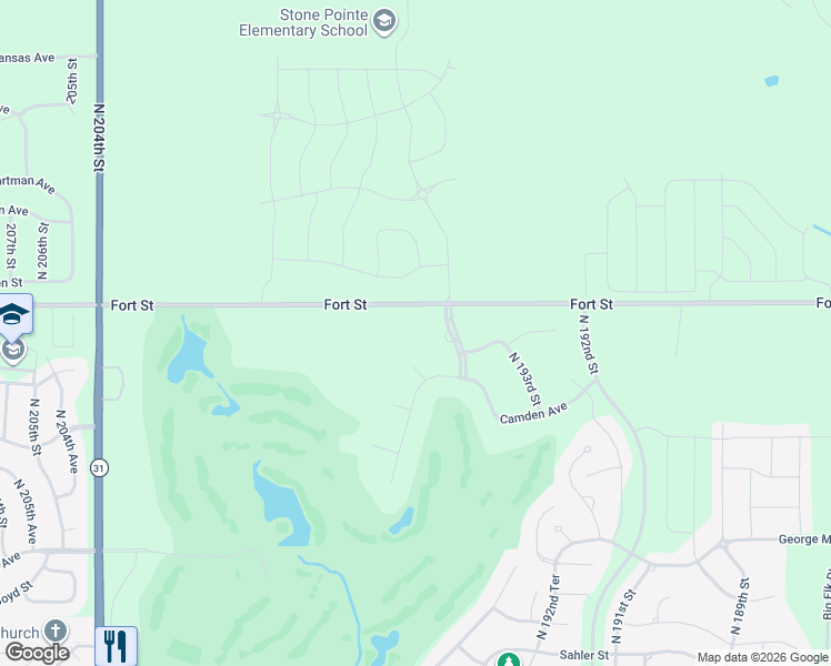 map of restaurants, bars, coffee shops, grocery stores, and more near 5280 North 195th Street in Omaha