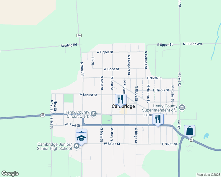 map of restaurants, bars, coffee shops, grocery stores, and more near 309 North East Street in Cambridge