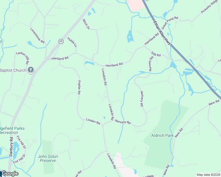 map of restaurants, bars, coffee shops, grocery stores, and more near 180 Limekiln Road in Ridgefield