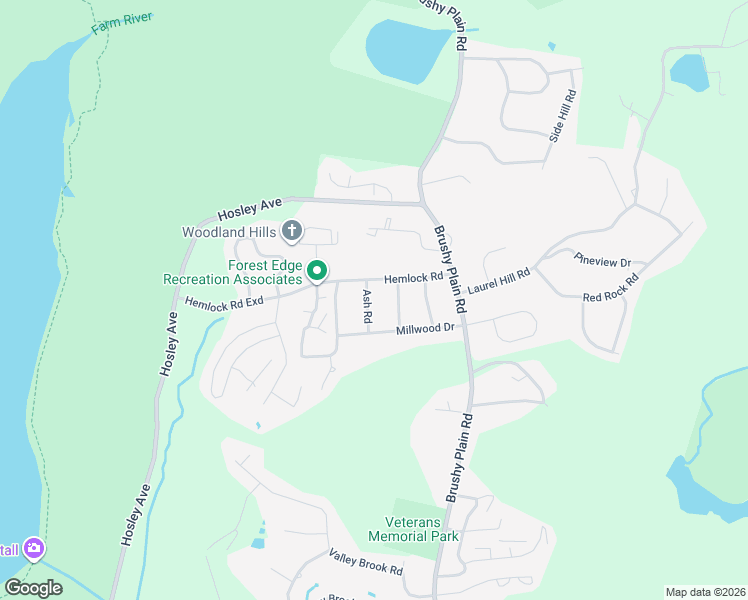 map of restaurants, bars, coffee shops, grocery stores, and more near 8 Ash Road in Branford