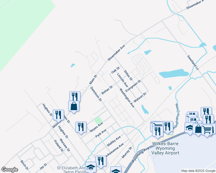 map of restaurants, bars, coffee shops, grocery stores, and more near 60 Bohac Street in Kingston