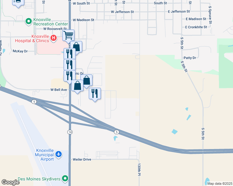 map of restaurants, bars, coffee shops, grocery stores, and more near in Knoxville