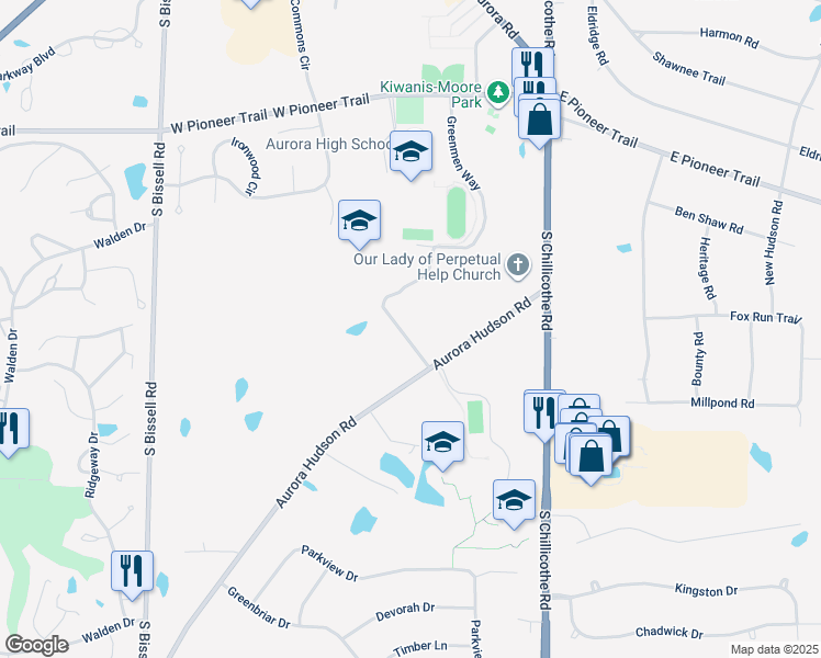 map of restaurants, bars, coffee shops, grocery stores, and more near in Reminderville