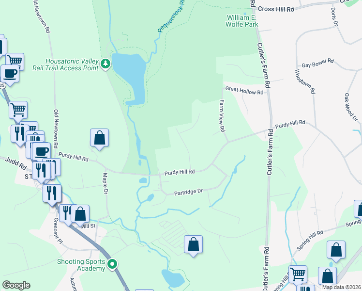 map of restaurants, bars, coffee shops, grocery stores, and more near 25 Sleepy Hollow Drive in Monroe