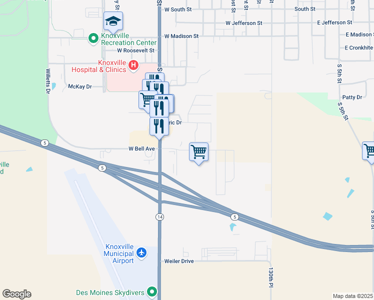 map of restaurants, bars, coffee shops, grocery stores, and more near 861 West Bell Avenue in Knoxville