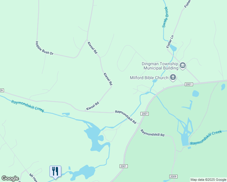 map of restaurants, bars, coffee shops, grocery stores, and more near 206 Kiesel Road in Milford