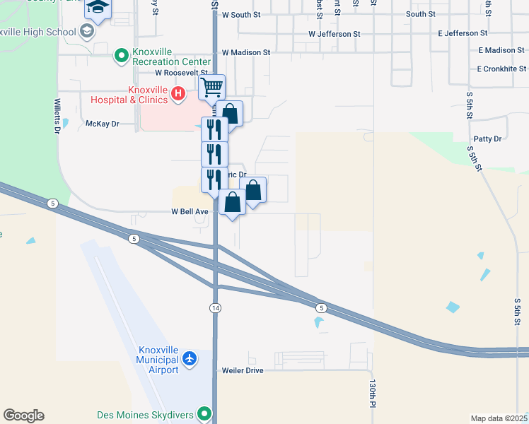 map of restaurants, bars, coffee shops, grocery stores, and more near 814 West Bell Avenue in Knoxville