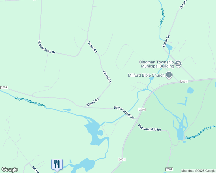 map of restaurants, bars, coffee shops, grocery stores, and more near 206 Kiesel Road in Milford