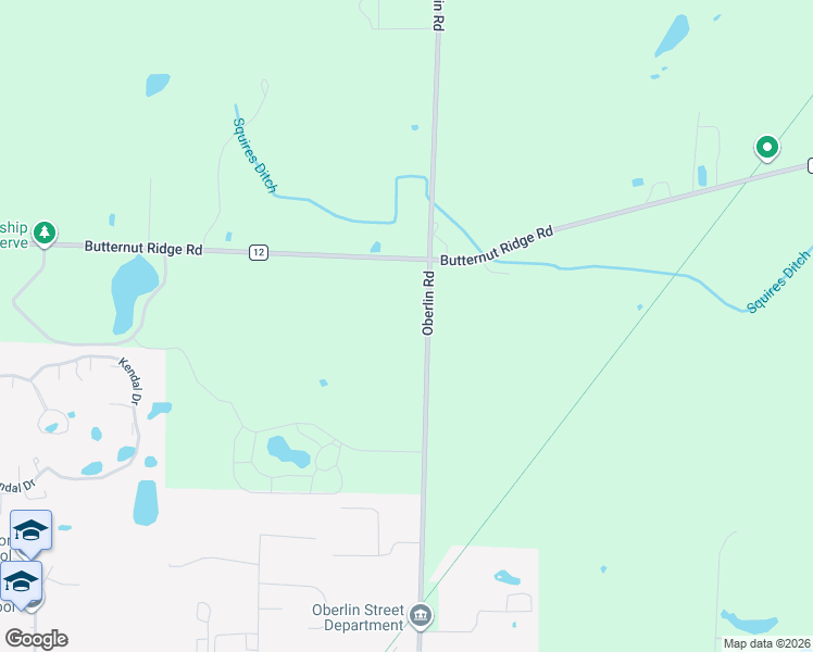 map of restaurants, bars, coffee shops, grocery stores, and more near 12380 Oberlin Road in Oberlin