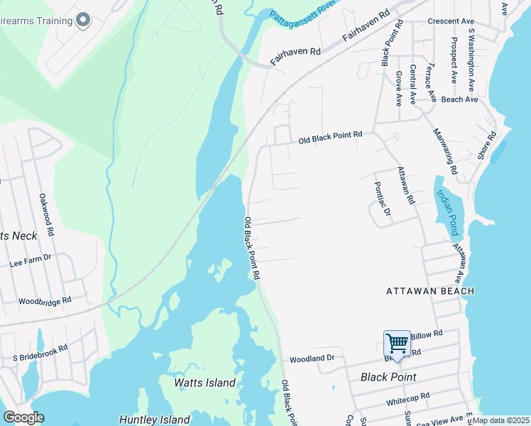 map of restaurants, bars, coffee shops, grocery stores, and more near 66 Old Black Point Road in East Lyme