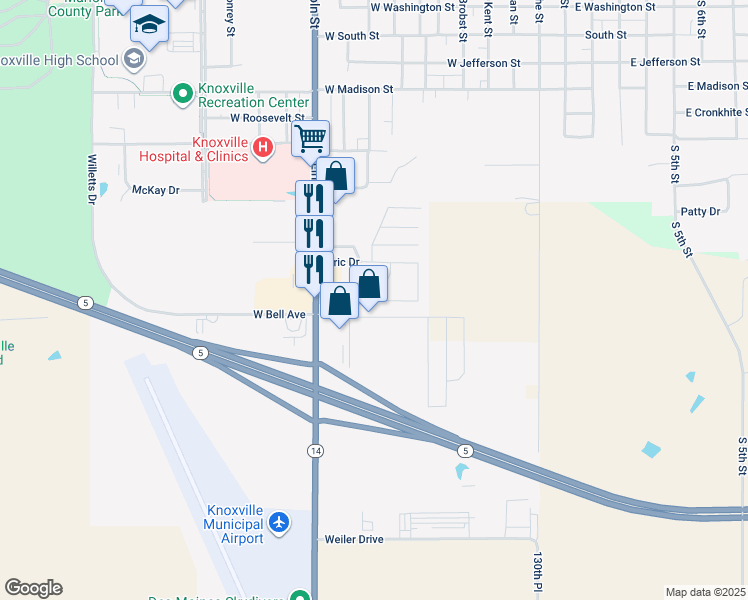 map of restaurants, bars, coffee shops, grocery stores, and more near 861 West Bell Avenue in Knoxville