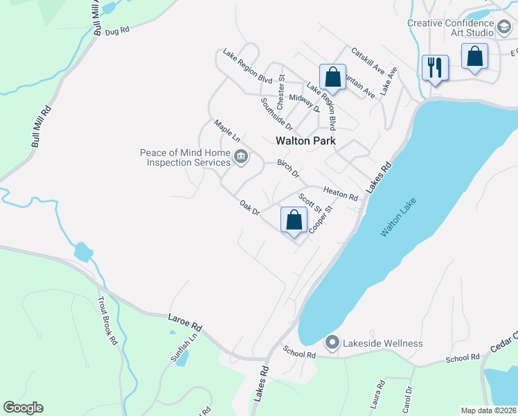 map of restaurants, bars, coffee shops, grocery stores, and more near 74 Heaton Road in Monroe