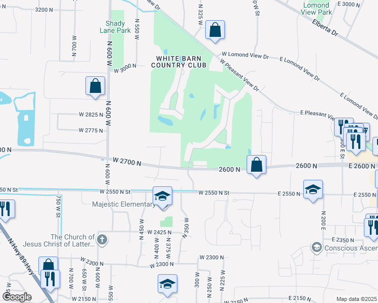 map of restaurants, bars, coffee shops, grocery stores, and more near 123 Hillsborough Drive in Pleasant View