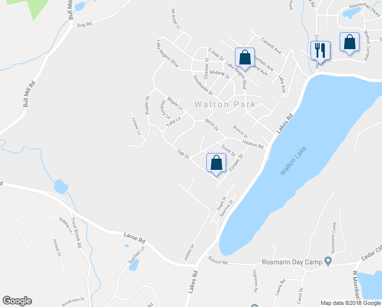 map of restaurants, bars, coffee shops, grocery stores, and more near 74 Heaton Road in Monroe