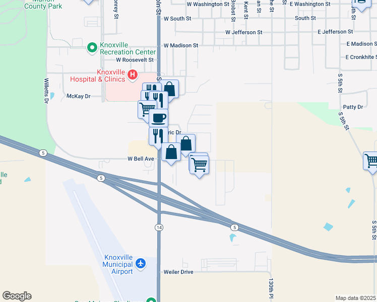 map of restaurants, bars, coffee shops, grocery stores, and more near 861 West Bell Avenue in Knoxville