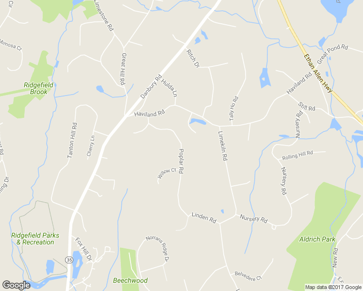 map of restaurants, bars, coffee shops, grocery stores, and more near 78 Poplar Road in Ridgefield