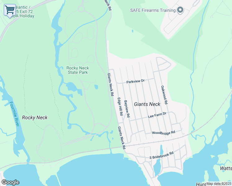 map of restaurants, bars, coffee shops, grocery stores, and more near 116 Giants Neck Road in East Lyme