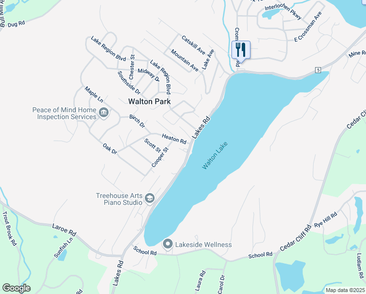map of restaurants, bars, coffee shops, grocery stores, and more near 11 Heaton Road in Monroe