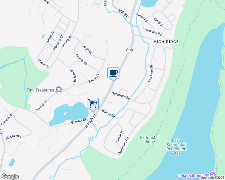 map of restaurants, bars, coffee shops, grocery stores, and more near 957 North High Street in East Haven