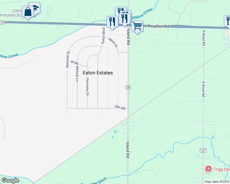 map of restaurants, bars, coffee shops, grocery stores, and more near 12506 Alton Drive in Grafton