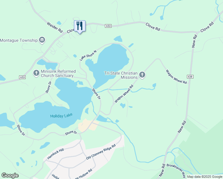 map of restaurants, bars, coffee shops, grocery stores, and more near 307 Lake Shore South in Montague