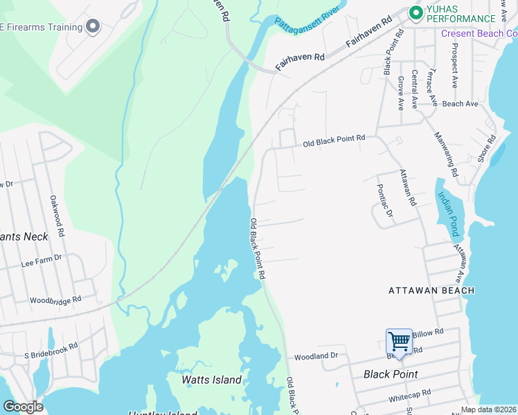 map of restaurants, bars, coffee shops, grocery stores, and more near 68 Old Black Point Road in East Lyme
