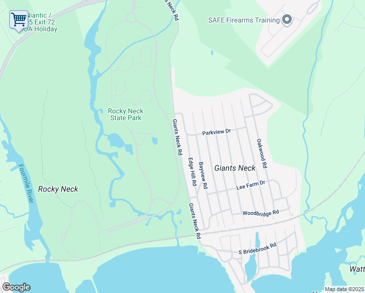 map of restaurants, bars, coffee shops, grocery stores, and more near 116 Giants Neck Road in East Lyme