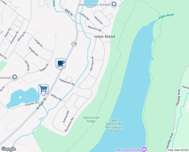 map of restaurants, bars, coffee shops, grocery stores, and more near 51 Karen Way in East Haven