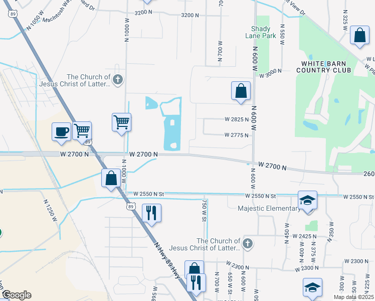 map of restaurants, bars, coffee shops, grocery stores, and more near 2717 North 825 West in Pleasant View