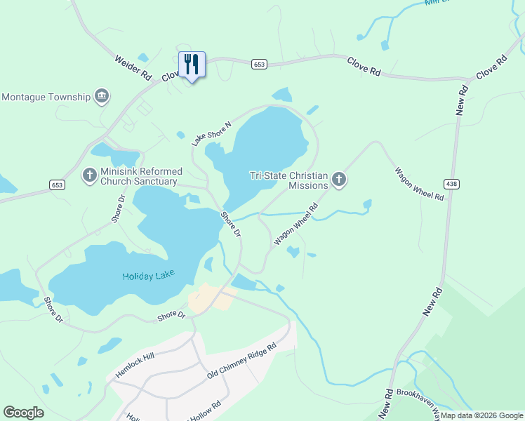 map of restaurants, bars, coffee shops, grocery stores, and more near 307 Lake Shore South in Montague