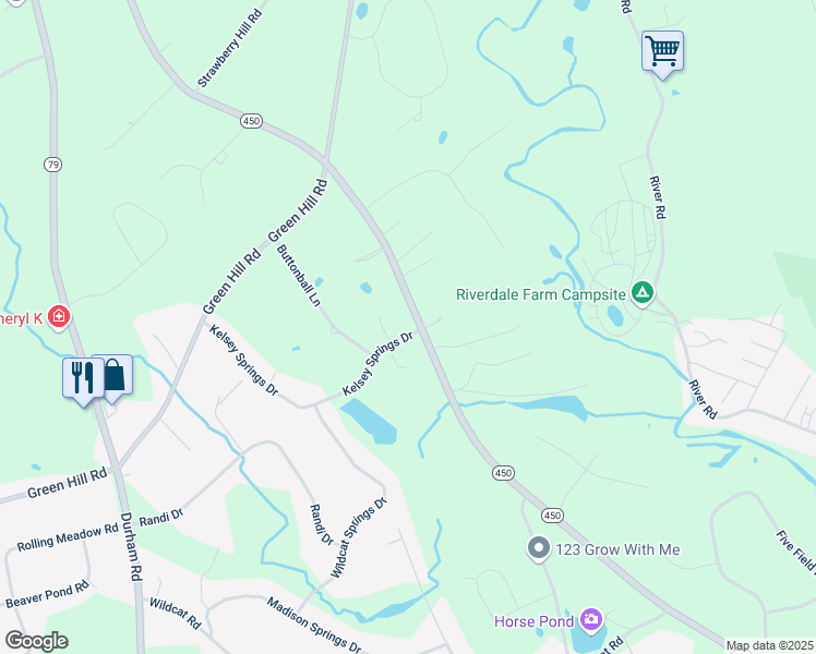 map of restaurants, bars, coffee shops, grocery stores, and more near 111 Kelsey Springs Drive in Madison